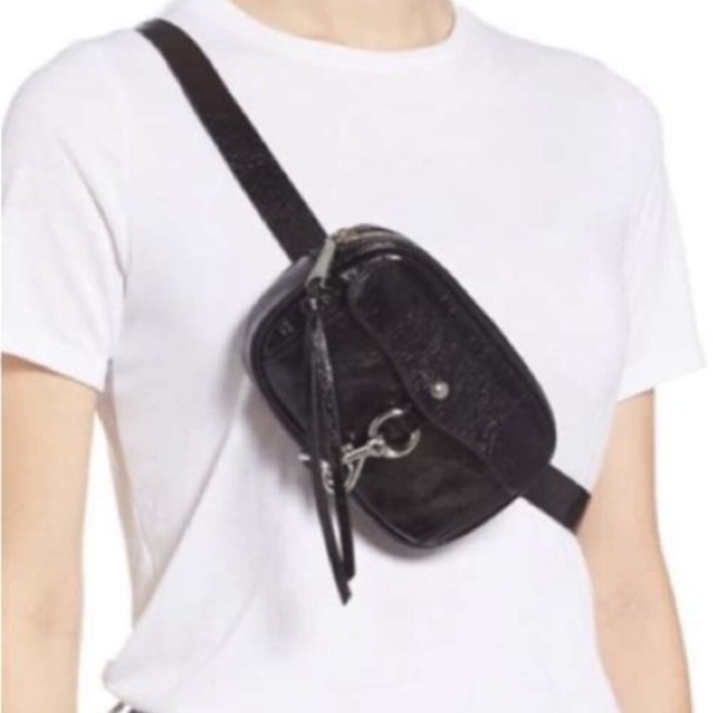 Rebecca Minkoff Black Leather Belt Bag Crossbody NWT